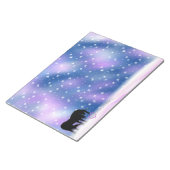 神秘的な黒い一角獣（雪を降らせる） ノートパッド (アングル)