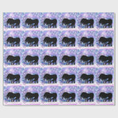 神秘的な黒い一角獣(雪を降らせる) ラッピングペーパー (フラット)