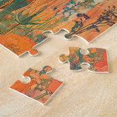 神秘的な黒い狼が立っている ジグソーパズル (側面)