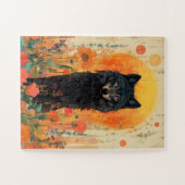 神秘的な黒い狼が立っている ジグソーパズル (横)