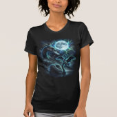 神秘的な黒い白鳥の満月ゴシックアート Tシャツ (正面)