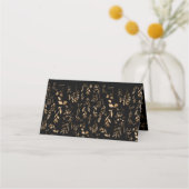 神秘的な黒い金ゴールドシレ結婚ンツ プレイスカード (裏面)