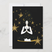 神秘的な黒い金ゴールド天月結婚の招待 招待状 (裏面)