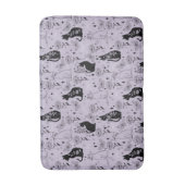 神秘的な黒猫と蝶のパターン | ウィッチー バスマット (正面縦)