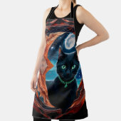 神秘的な黒猫の天の曼荼羅 エプロン (インサイチュ)