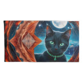 神秘的な黒猫の天の曼荼羅 枕カバー (裏面-右)