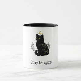 神秘的な黒猫の星座 マグカップ
