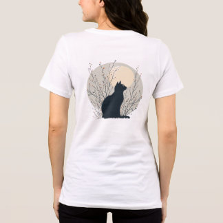 神秘的な黒猫ムーンライトTシャツ トライブレンドＴシャツ