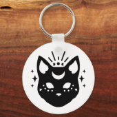 神秘的な黒猫 キーホルダー (正面)