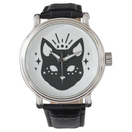 神秘的な黒猫 腕時計
