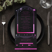 神秘的な黒紫色の太陽の月天文学結婚の オールインワン招待状