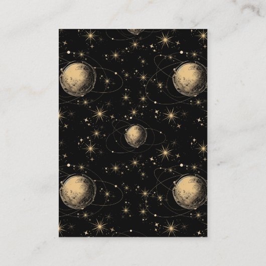 神秘的な黒金ゴールドシナ銀河系結婚ズ エンクロージャーカード (裏面)