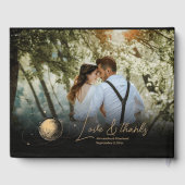 神秘的な黒金ゴールドシナ銀河系結婚ズ ゲストブック (裏面)