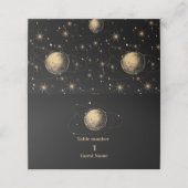 神秘的な黒金ゴールドシナ銀河系結婚ズ プレイスカード (外部開封)