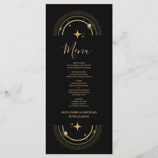 神秘的な黒金ゴールドシナ銀河系結婚ズ メニュー (正面)