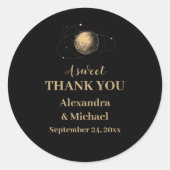 神秘的な黒金ゴールドシナ銀河系結婚ズ ラウンドシール (正面)