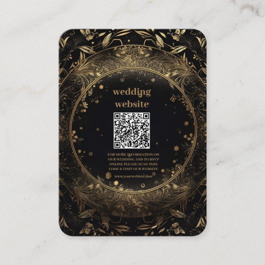 神秘的な黒金ゴールド天結婚星 エンクロージャーカード (正面)