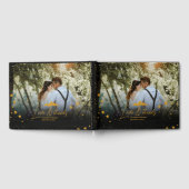 神秘的な黒金ゴールド天結婚星 ゲストブック (全面)