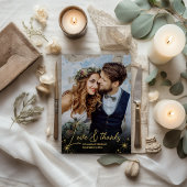 神秘的な黒金ゴールド天結婚星 サンキューカード