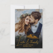 神秘的な黒金ゴールド天結婚星 サンキューカード (正面)