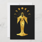 神秘的な黒金ゴールド天結婚星 セーブザデート (裏面)