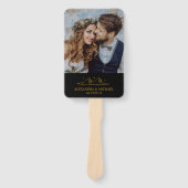 神秘的な黒金ゴールド天結婚星 ハンドファン (正面)