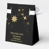 神秘的な黒金ゴールド天結婚星 フェイバーボックス (裏面サイド)