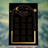 神秘的な黒金ゴールド太陽ムーンスターズ結婚ズ アクリルサイン (ニュートラル)