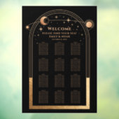 神秘的な黒金ゴールド太陽ムーンスターズ結婚ズ ウィンドウサイン (シート3)