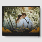 神秘的な黒金ゴールド雲ムーン結婚ズ ゲストブック (裏面)