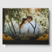 神秘的な黒金ゴールド雲ムーン結婚ズ ゲストブック (正面)