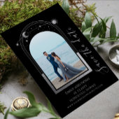 神秘的な黒銀の太陽の月の結婚星 セーブザデート