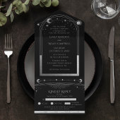 神秘的な黒銀太陽の月天文学結婚の オールインワン招待状