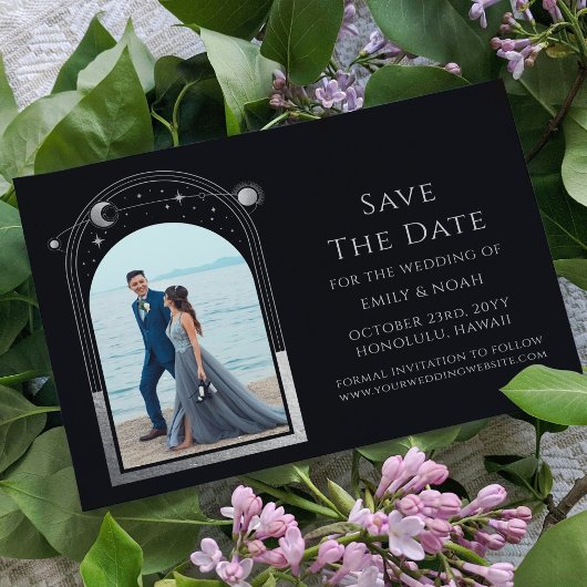 神秘的な黒銀太陽ムーンスター天文学 セーブザデート