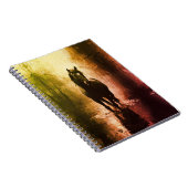 神秘的な黒馬 – 暗いファンタジー馬術 ノートブック (右側)