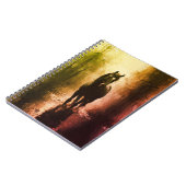 神秘的な黒馬 – 暗いファンタジー馬術 ノートブック (左側)