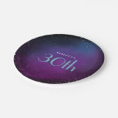 神秘的な30th誕生日パーティーパープル名 ペーパープレート (アングル)