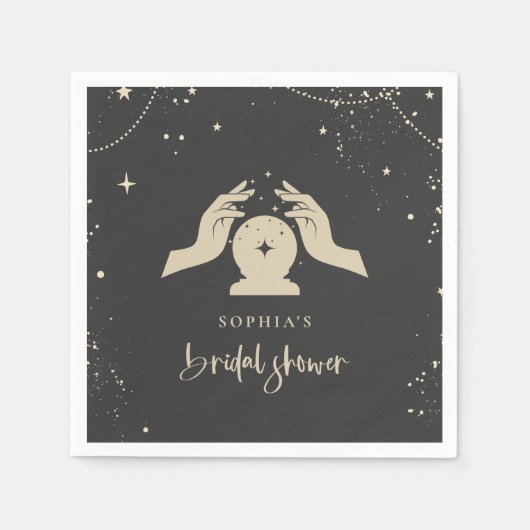 神秘的な〔占星術の〕十二宮図タロットカードシナブライダルシャワー スタンダードカクテルナプキン (正面)