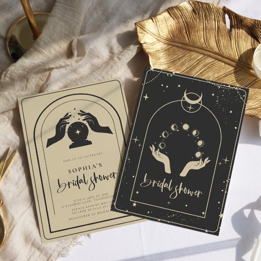 神秘的な〔占星術の〕十二宮図タロットシナブライダルシャワー 招待状
