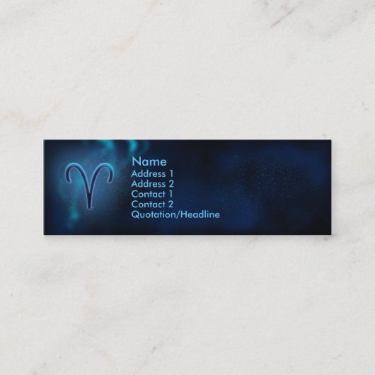 神秘的な(占星術の)十二宮図-牡羊座 スキニー名刺 (正面)