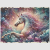 神秘的なUnicorn In Cloudsファンタジー・アート・デコパージュ 薄葉紙 (正面)