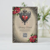 神秘的エレガントなゴシック様式ハート エンクロージャーカード (スタンド正面)