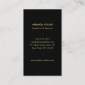 神秘的エレガントな花柄の緑 名刺 (裏面)