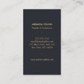 神秘的エレガントな花柄グレー 名刺 (裏面)
