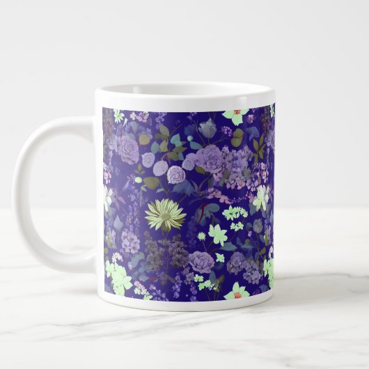 神秘的エレガントな雰囲気の花 ジャンボコーヒーマグカップ (左)