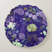 神秘的エレガントな雰囲気の花 ラウンドクッション (正面)