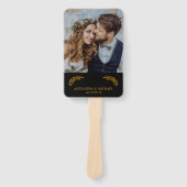 神秘的エレガントな黒金ゴールド雲ムーン結婚ズ ハンドファン (正面)