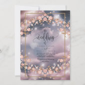 神秘的エレガントフローラ庭園の結婚式 招待状 (正面)