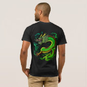 神秘的オリエンタルドラゴン Tシャツ (裏面フル)