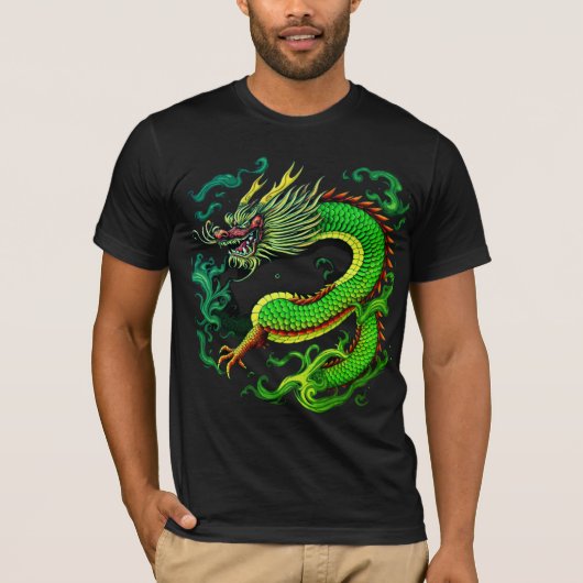 神秘的オリエンタルドラゴン Tシャツ (正面)